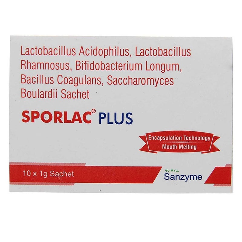 Sporlac Plus Probiotic Oral Powder Sachets 1g, Pack of 10's