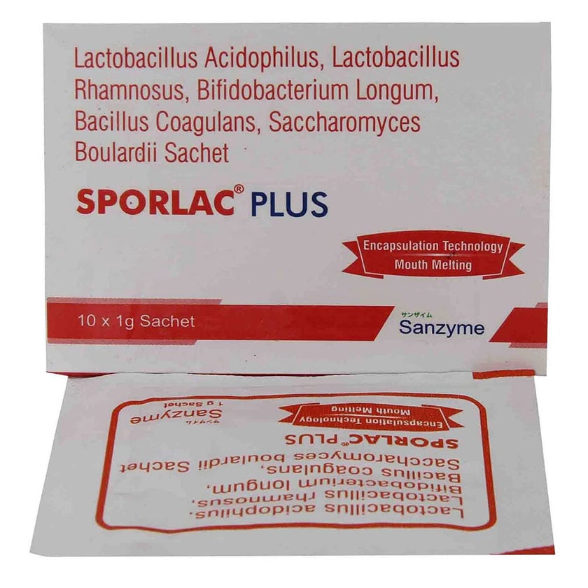 Sporlac Plus Probiotic Oral Powder Sachets 1g, Pack of 10's