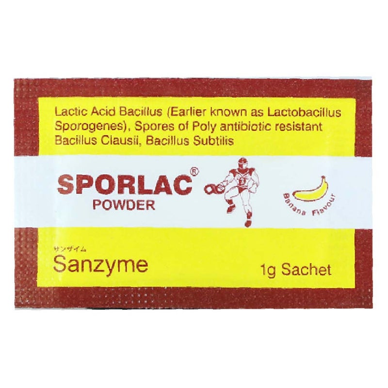 Sporlac 50mg Probiotic Banana Flavoured Oral Powder Sachet 1g, Pack of 5's