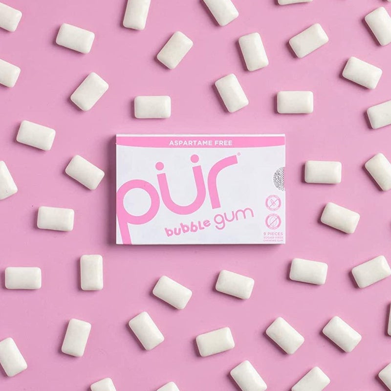 Pur Aspartame & Sugar Free Bubble Gum With Xylitol 9 Pieces