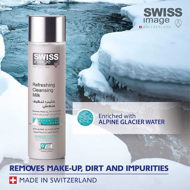 Swiss Image Essential Care Refreshing Cleansing Milk For Combination To Oily Skin 200ml