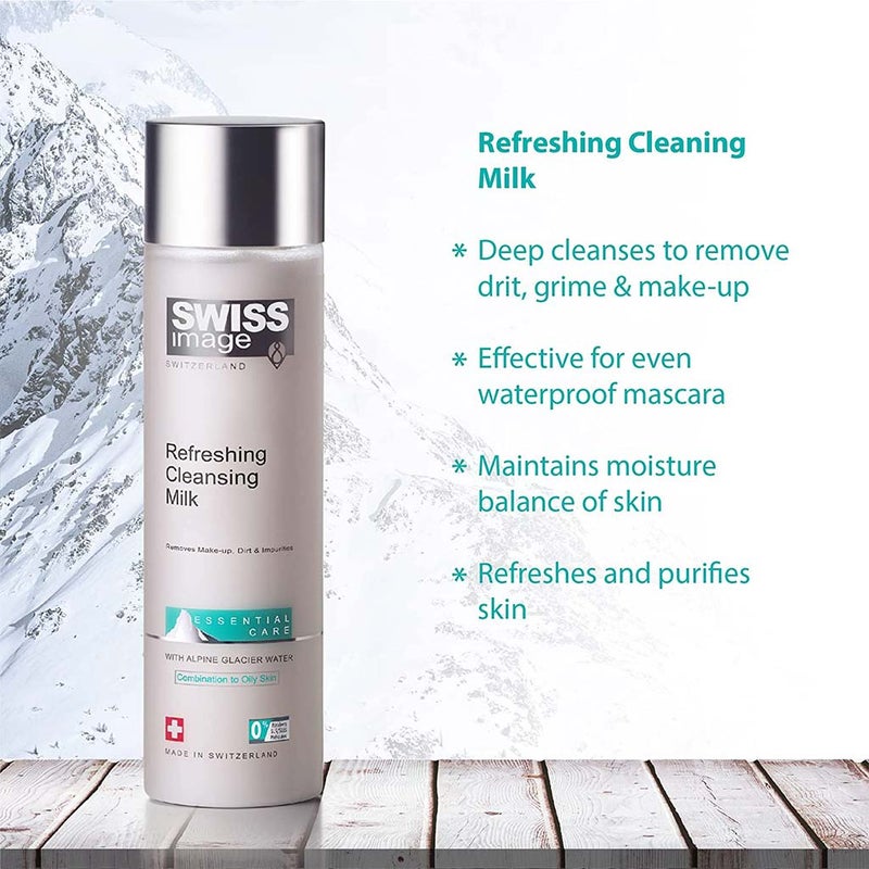Swiss Image Essential Care Refreshing Cleansing Milk For Combination To Oily Skin 200ml