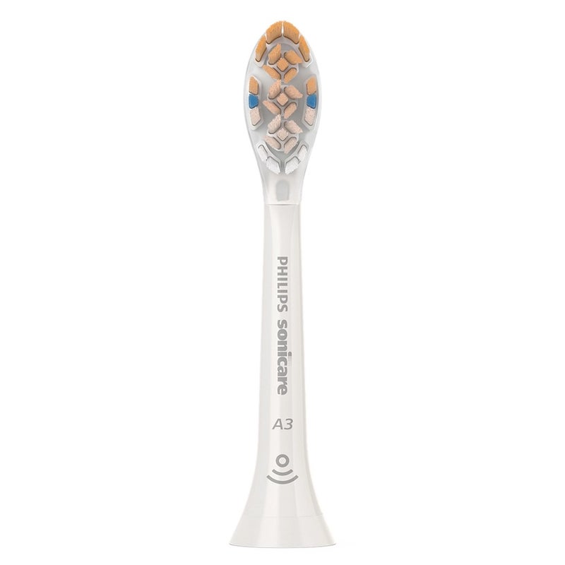 Philips Sonicare A3 Premium All-In-One Standard sonic toothbrush heads, White Brush Heads HX9092/67, Pack of 2's