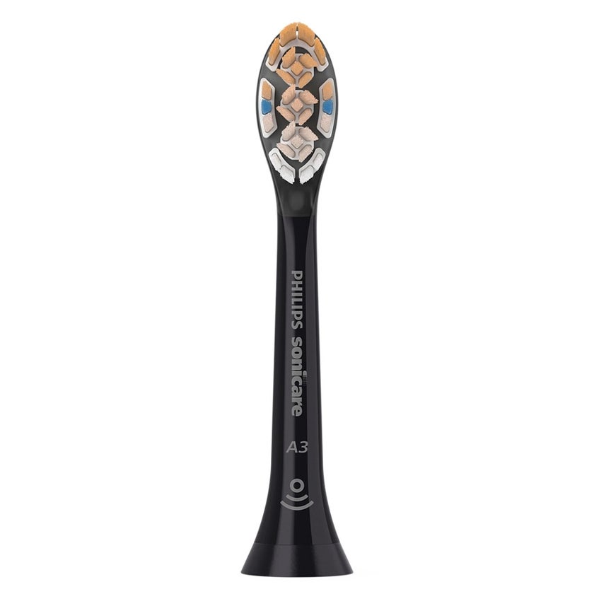 Philips Sonicare A3 Premium All-In-One Standard sonic toothbrush heads, Black Brush Heads HX9092/96, Pack of 2's