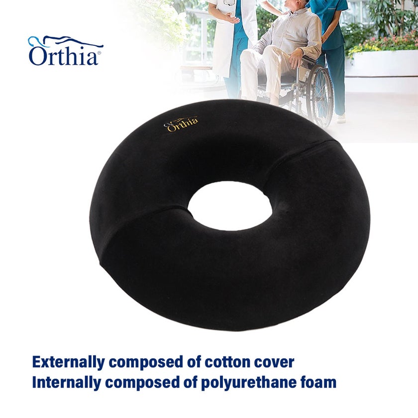 Orthia Premium Round Cushion - Black Velvet