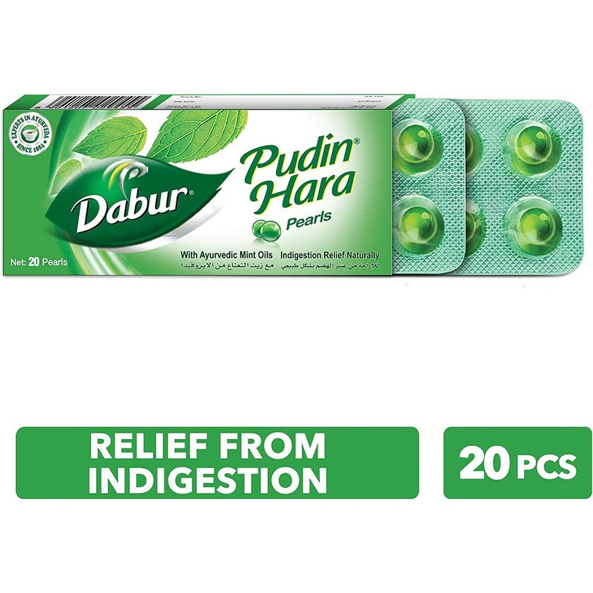Dabur Pudin Hara Pearls With Ayurvedic Mint Oils 20's, Packs of 5's