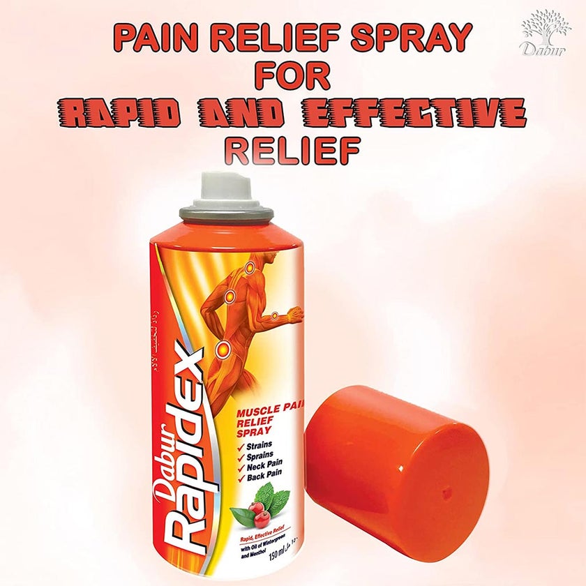 Dabur Rapidex Muscle Pain Relief Spray With Oil Of Wintergreen & Menthol 150ml