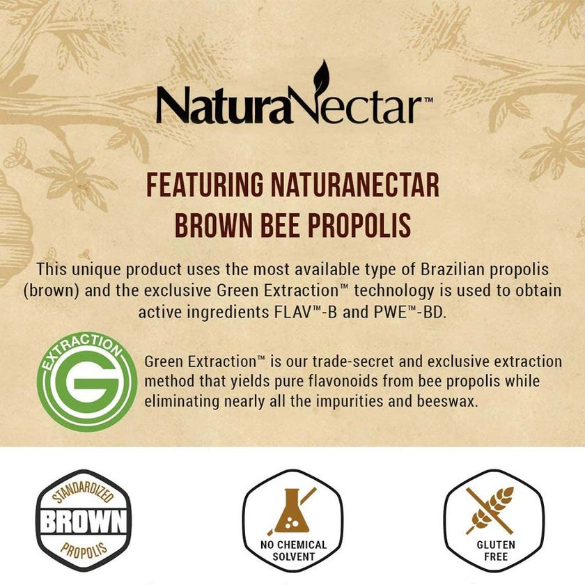 NaturaNectar Brown Bee Propolis Vegetable Capsule For Immune Support, Pack of 60's