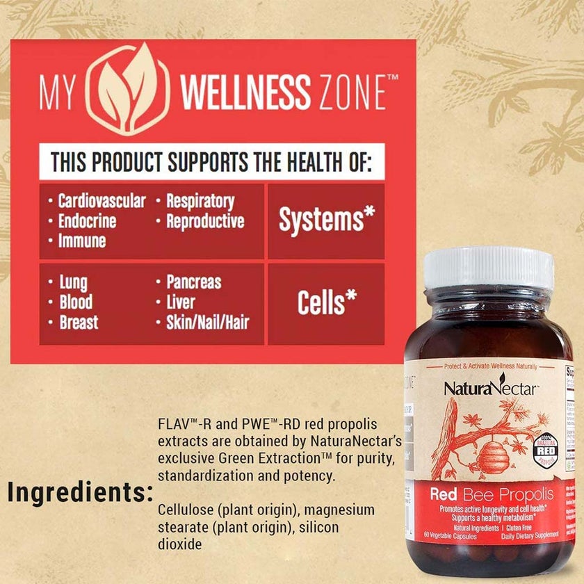 NaturaNectar Red Bee Vegetable Capsule For Metabolism Support, Pack of 60's