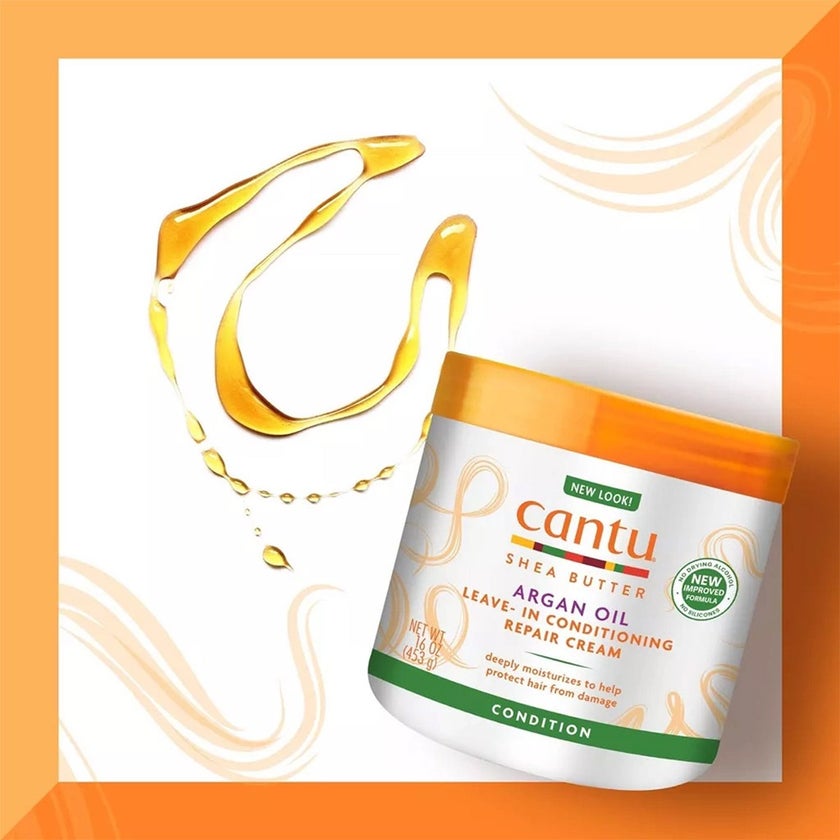 Cantu Argan Oil Leave-In Conditioning Repair Cream For Damaged Hair 453g