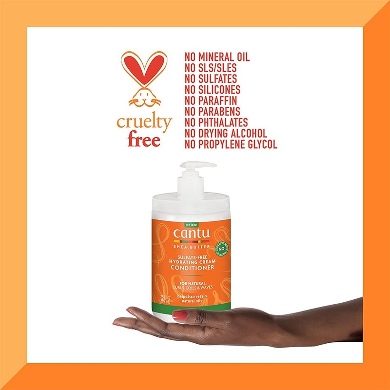 Cantu Shea Butter Sulfate & Paraben Free Hydrating Cream Conditioner For Natural Curls, Coils & Waves 709g