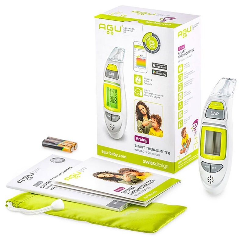 Agu Baby Brainy Smart Infrared 3 In 1 Thermometer For Kids Green/White 97130
