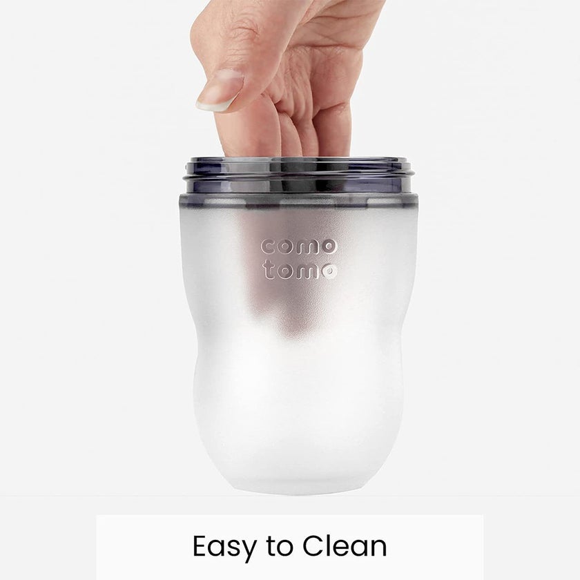 Comotomo Soft Hygienic Silicone Natural Feel Baby Feeding Bottle Pink/White 150ml, Pack of 2's