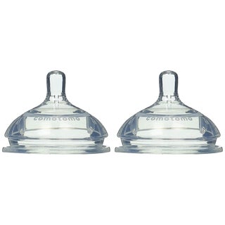 Comotomo Natural Teat Silicone Nipple Slow Flow, Pack of 2's