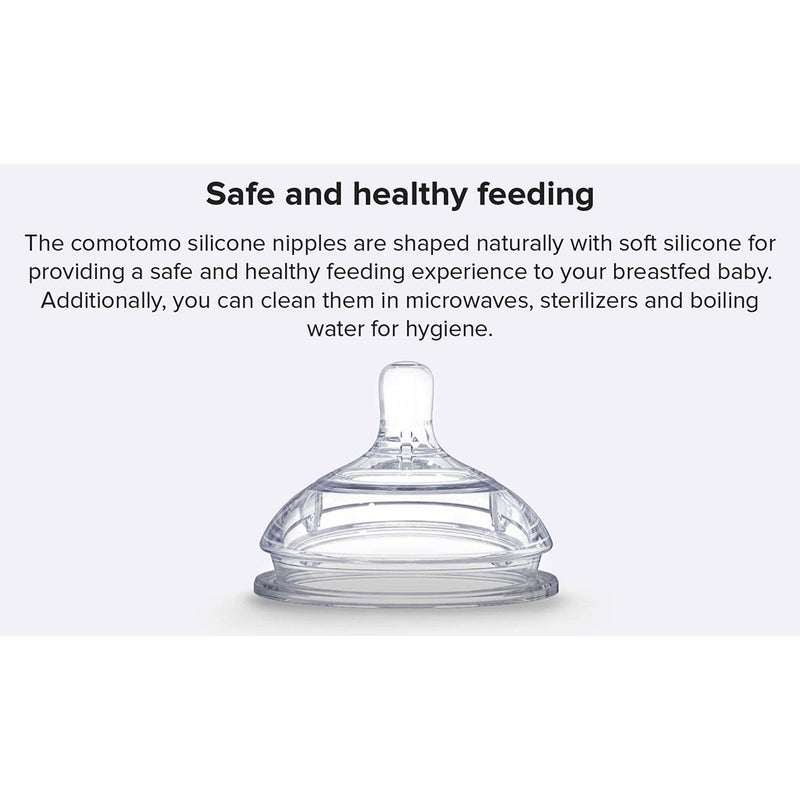 Comotomo Natural Teat Silicone Nipple Slow Flow, Pack of 2's
