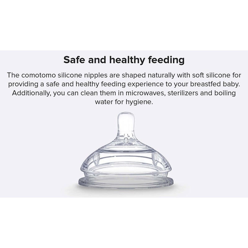 Comotomo Natural Teat Silicone Nipple Medium Flow, Pack of 2's