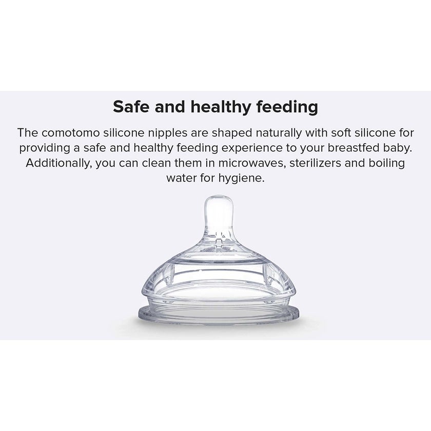 Comotomo Natural Teat Silicone Nipple Fast Flow, Pack of 2's