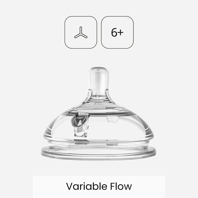 Comotomo Natural Teat Silicone Nipple Variable Flow, Pack of 2's
