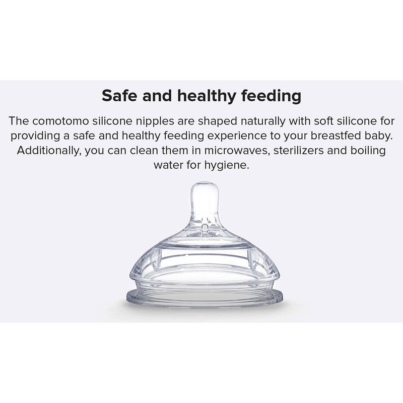 Comotomo Natural Teat Silicone Nipple Variable Flow, Pack of 2's