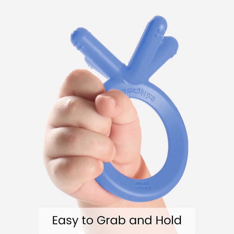 Comotomo Easy To Grab Silicone Baby Teether Blue