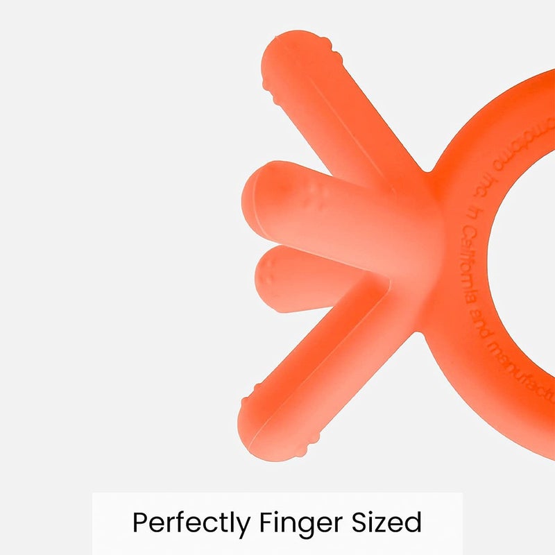 Comotomo Easy To Grab Silicone Baby Teether Orange