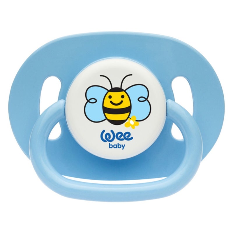 Wee Baby Assorted Opaque Oval Body Round Teat Soother For 6-18 Months Baby, Pack of 1's