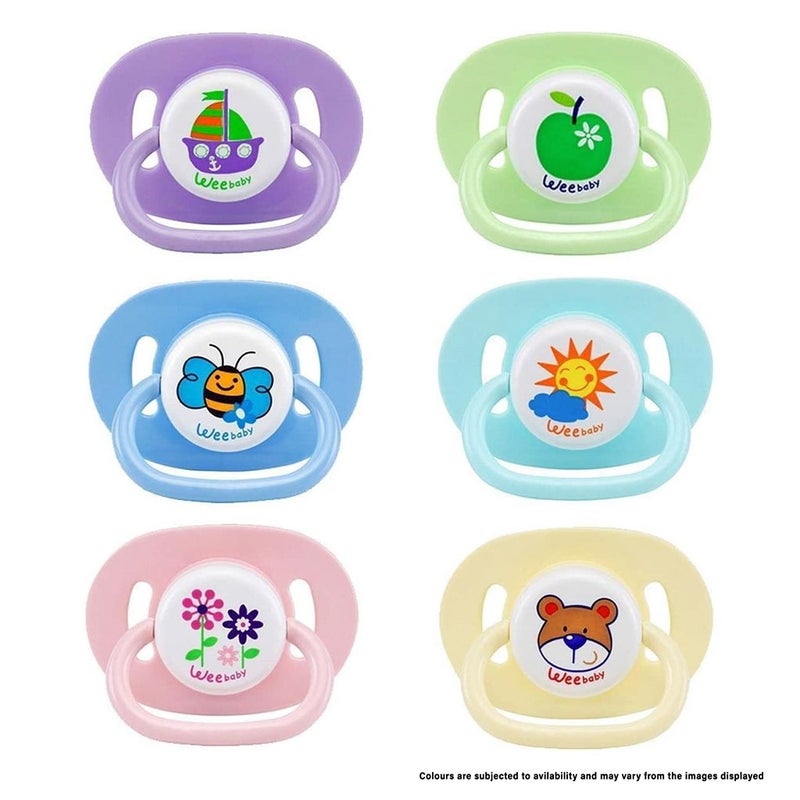 Wee Baby Assorted Opaque Oval Body Round Teat Soother For 6-18 Months Baby, Pack of 1's