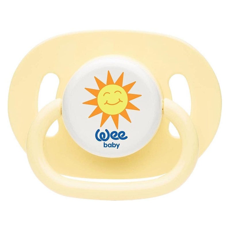 Wee Baby Assorted Opaque Oval Body Round Teat Soother For 6-18 Months Baby, Pack of 1's