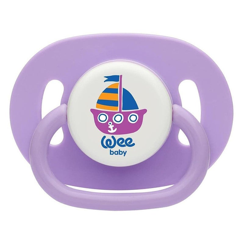 Wee Baby Assorted Opaque Oval Body Round Teat Soother For 6-18 Months Baby, Pack of 1's