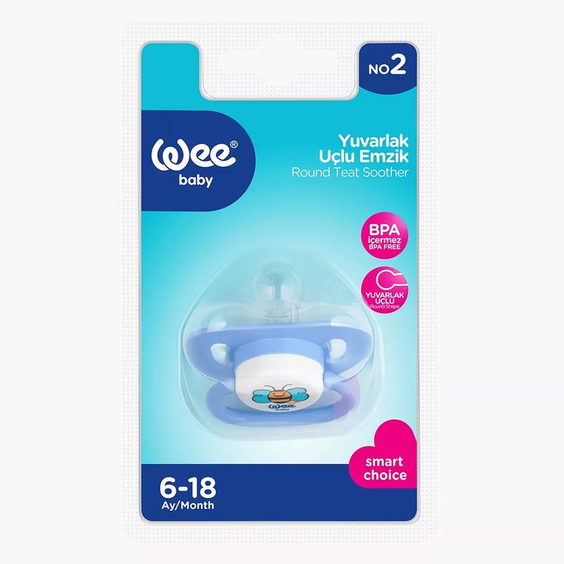 Wee Baby Assorted Opaque Oval Body Round Teat Soother For 6-18 Months Baby, Pack of 1's