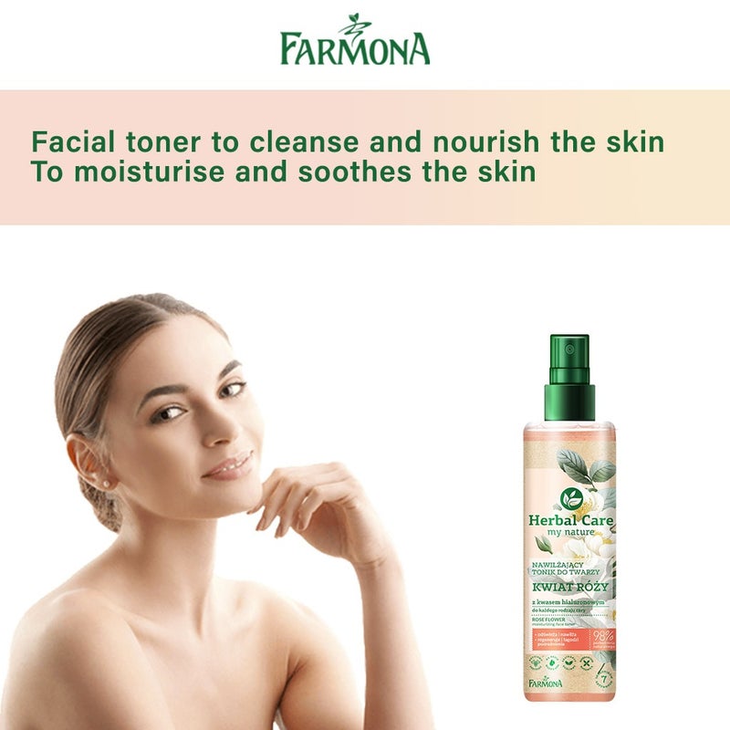 Farmona Herbal Care Rose Flower Moisturizing Face Toner For All Skin Types 200ml