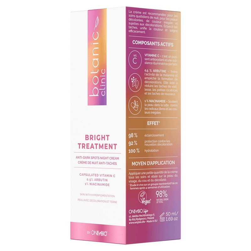 OnlyBio Botanic Clinic Bright Treatment Anti-Dark Spots Night Cream For Hyperpigmentation 50ml