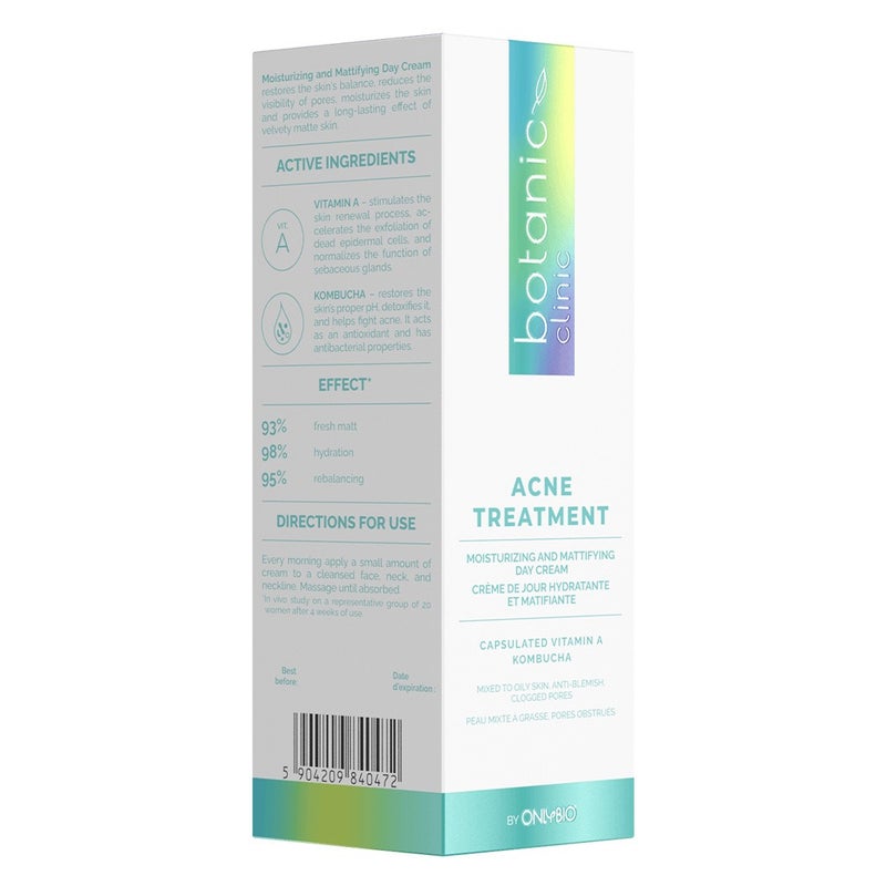 OnlyBio Botanic Clinic Acne Treatment Moisturizing And Mattifying Day Cream For Blemish Prone Skin 50ml