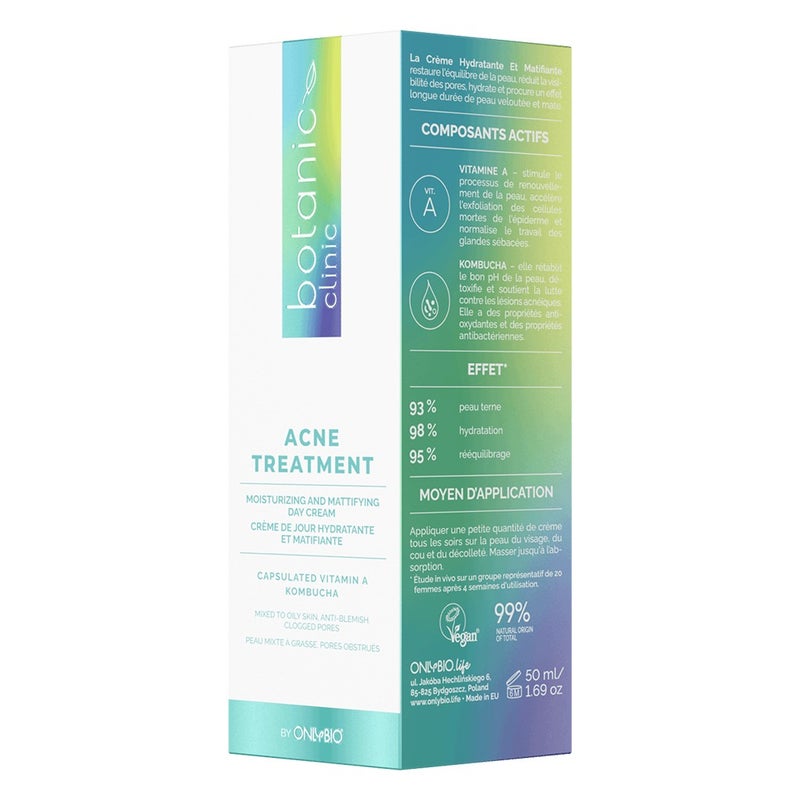 OnlyBio Botanic Clinic Acne Treatment Moisturizing And Mattifying Day Cream For Blemish Prone Skin 50ml