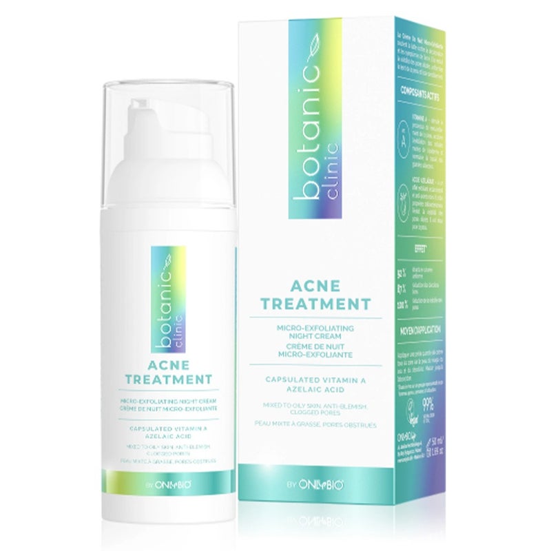 OnlyBio Botanic Clinic Acne Treatment Micro-Exfoliating Night Cream For Blemish Prone Skin 50ml