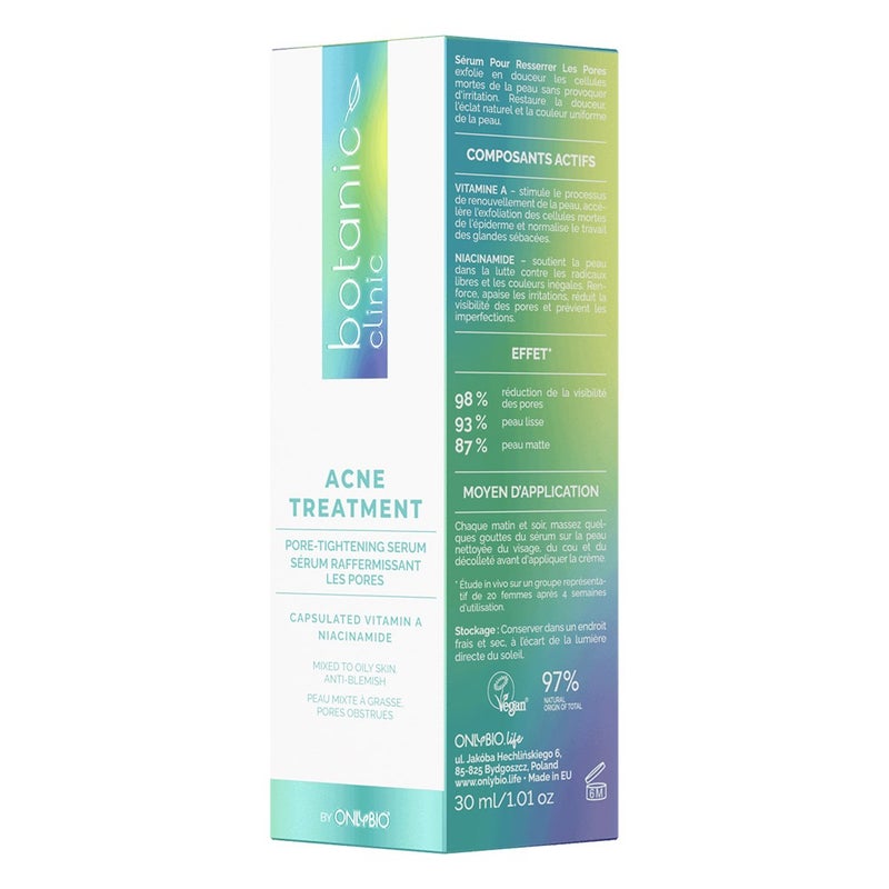 OnlyBio Botanic Clinic Acne Treatment Pore-Tightening Serum For Blemish Prone Skin 30ml