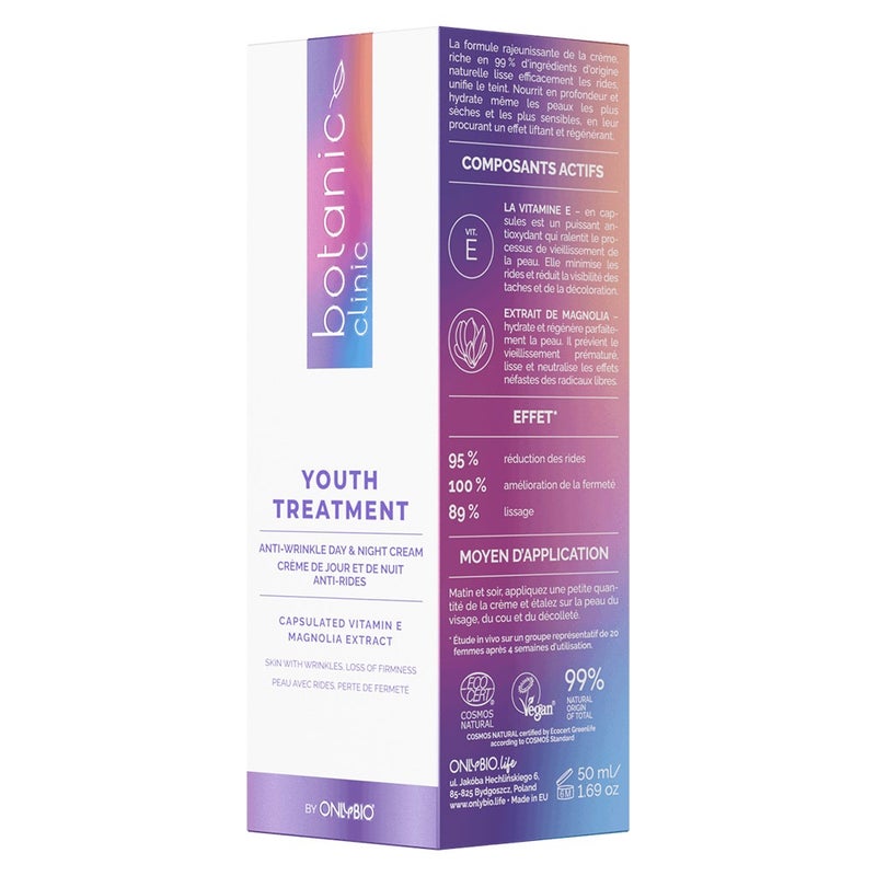 OnlyBio Botanic Clinic Youth Treatment Anti-Wrinkle Day And Night Cream 50ml