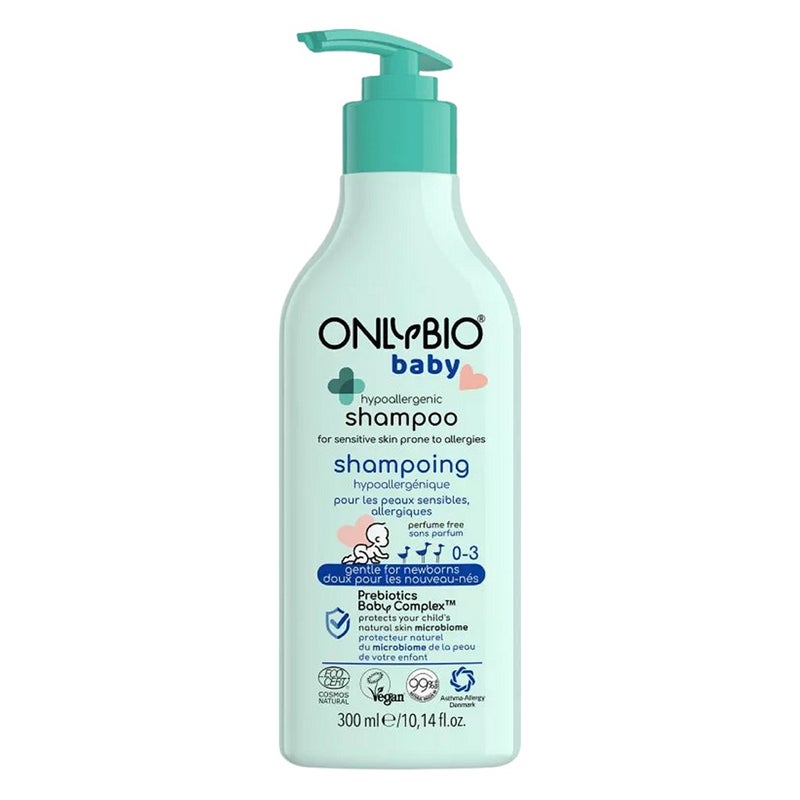 OnlyBio Baby Fragrance Free Hypoallergenic Shampoo For Newborn With Prebiotics Baby Complex 300ml