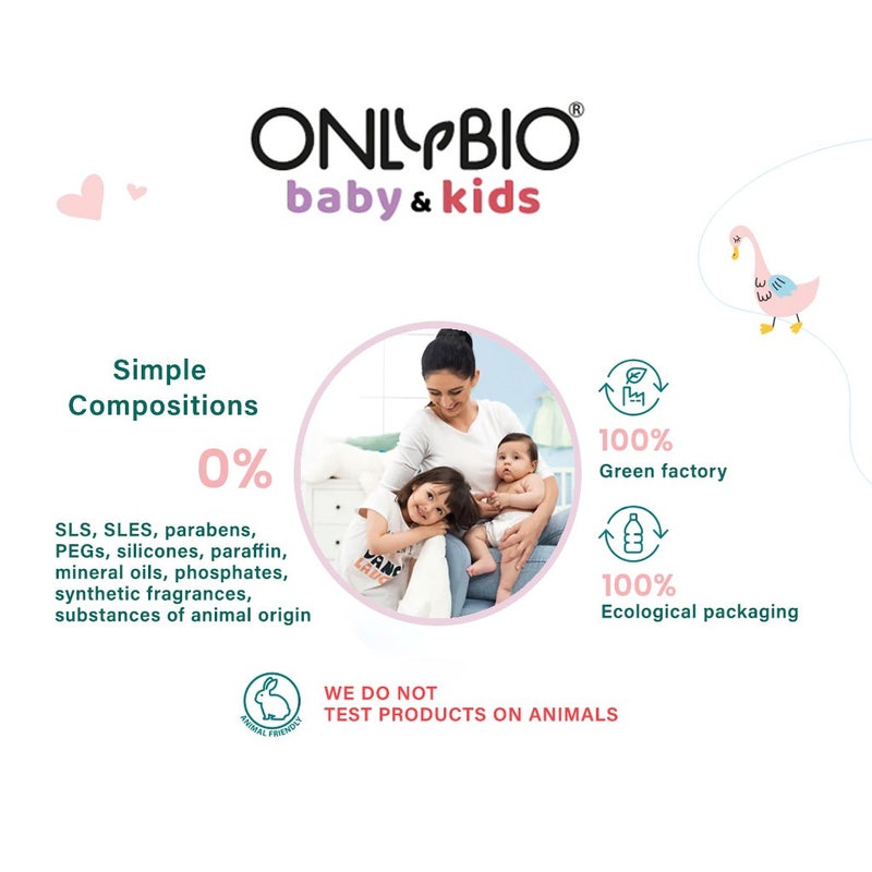 OnlyBio Kids Gentle Bubble Bath For 3+Year Old Kids 500ml