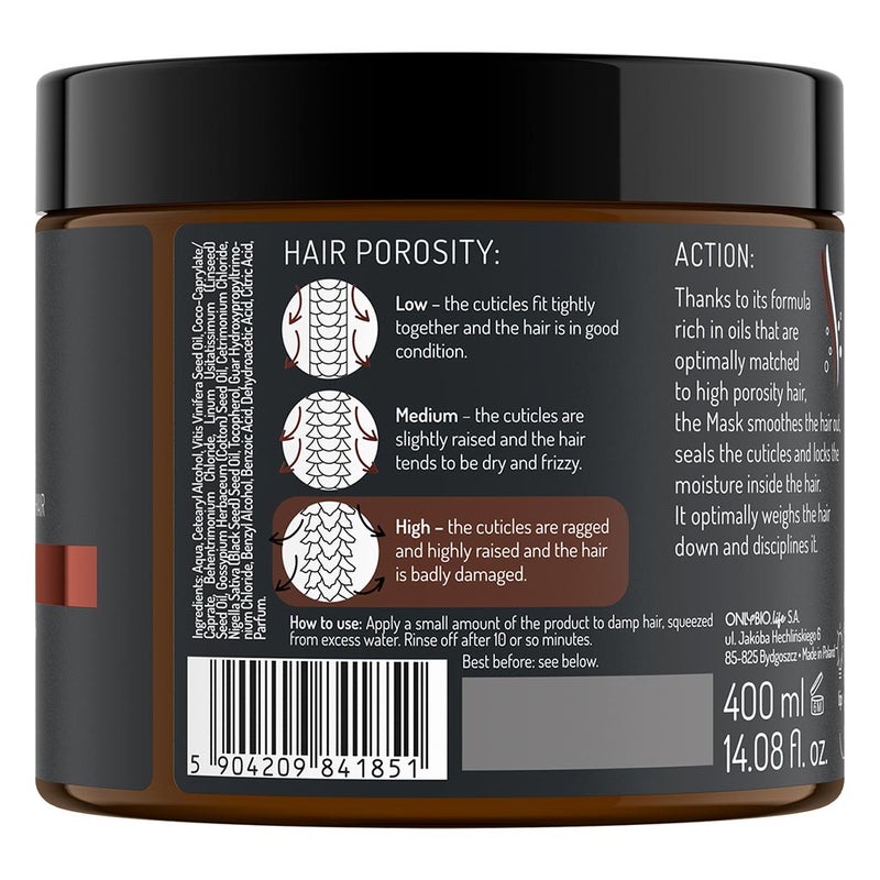 OnlyBio Hair In Balance Emollient Mask For High Porosity Hair 400ml