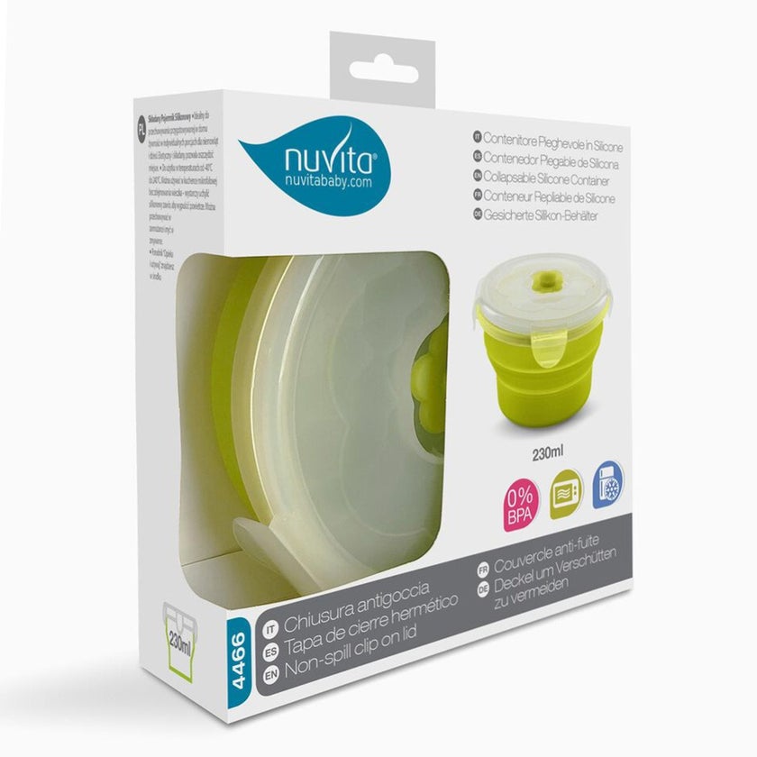 Nuvita Silicone Collapsible Container 230ml - Green