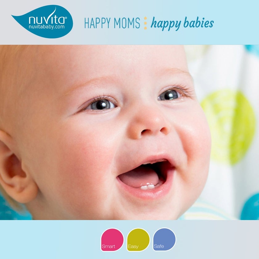 Nuvita Easy Eating Plastic Spoon & Fork Set - Pink