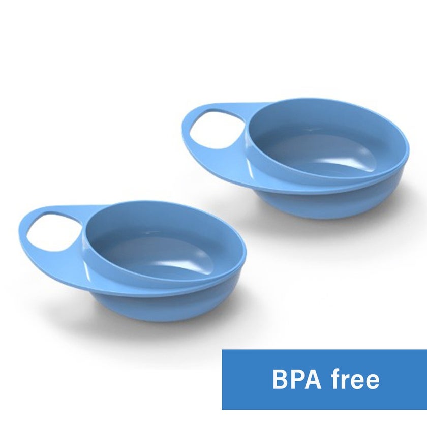 Nuvita Easy Eating Weaning Bowls For Baby - Blue, Pack of 2's