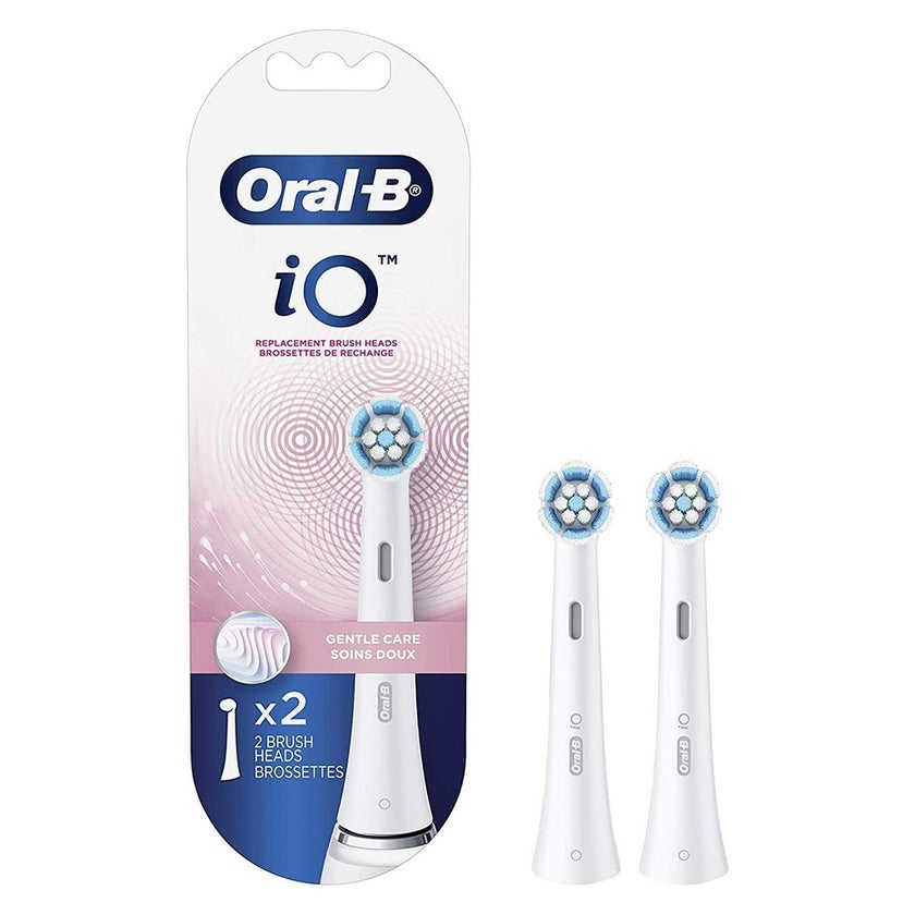 Oral B iO Gentle Care Replacement Brush Heads White, Pack of 2's