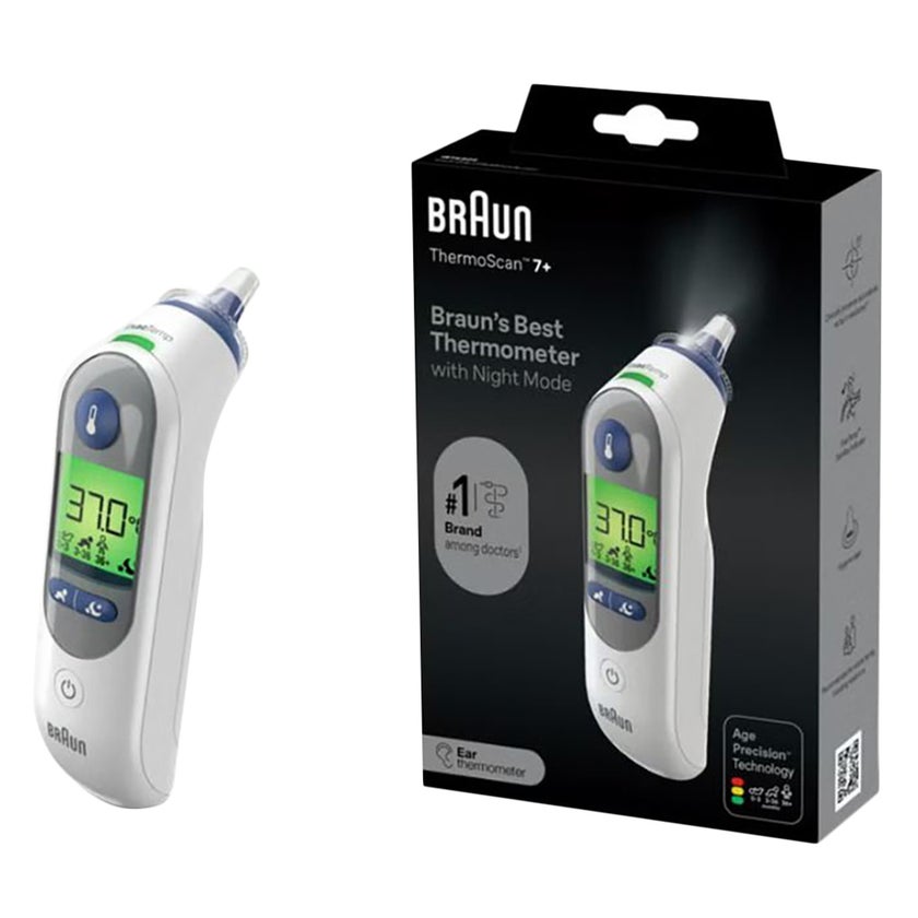 Braun Thermoscan 7+ Ear Thermometer IRT6525 + Pulse Oximeter YK-81CEU PROMO PACK