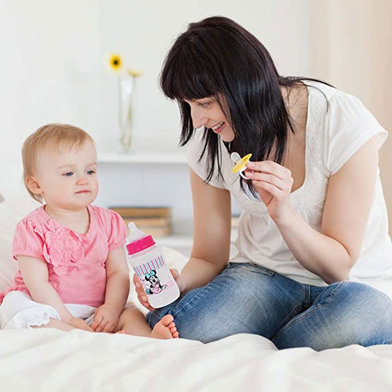 Disney Minnie Mouse 320 ml Wide-Neck Feeding Bottle For 0+Month Baby, Pink, Pack of 1's