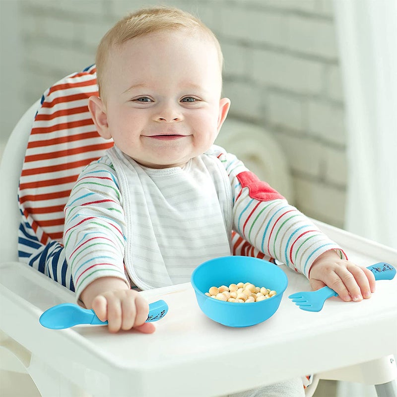 Disney Mickey Mouse Feeding Bowl Set For 6 Months+ Babies, Blue, Set of 3 Pieces