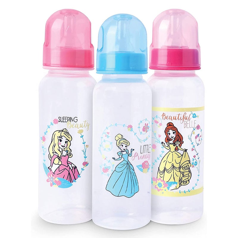 Disney Princess 260ml Feeding Bottle For 0+ Month Babies, Pack of 3's