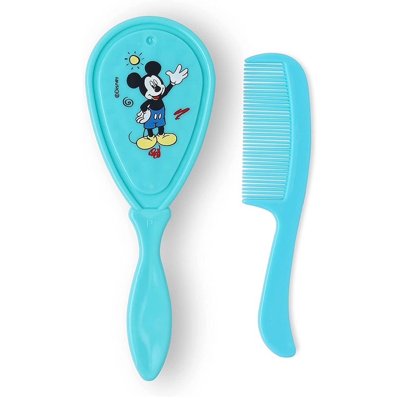 Disney Mickey Mouse Baby Comb And Brush Set, Blue, Pack of 2 Pieces