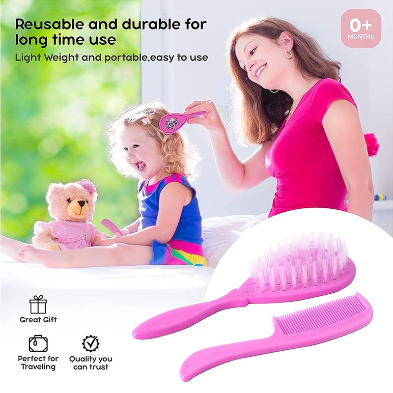 Disney Minnie Mouse Baby Comb And Brush Set, Pink, Pack of 2 Pieces